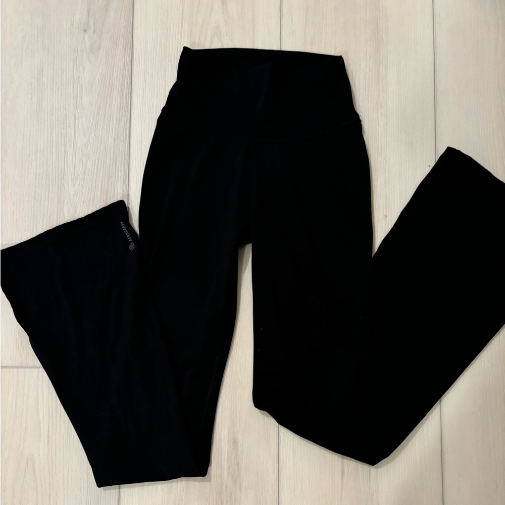 black flare leggings